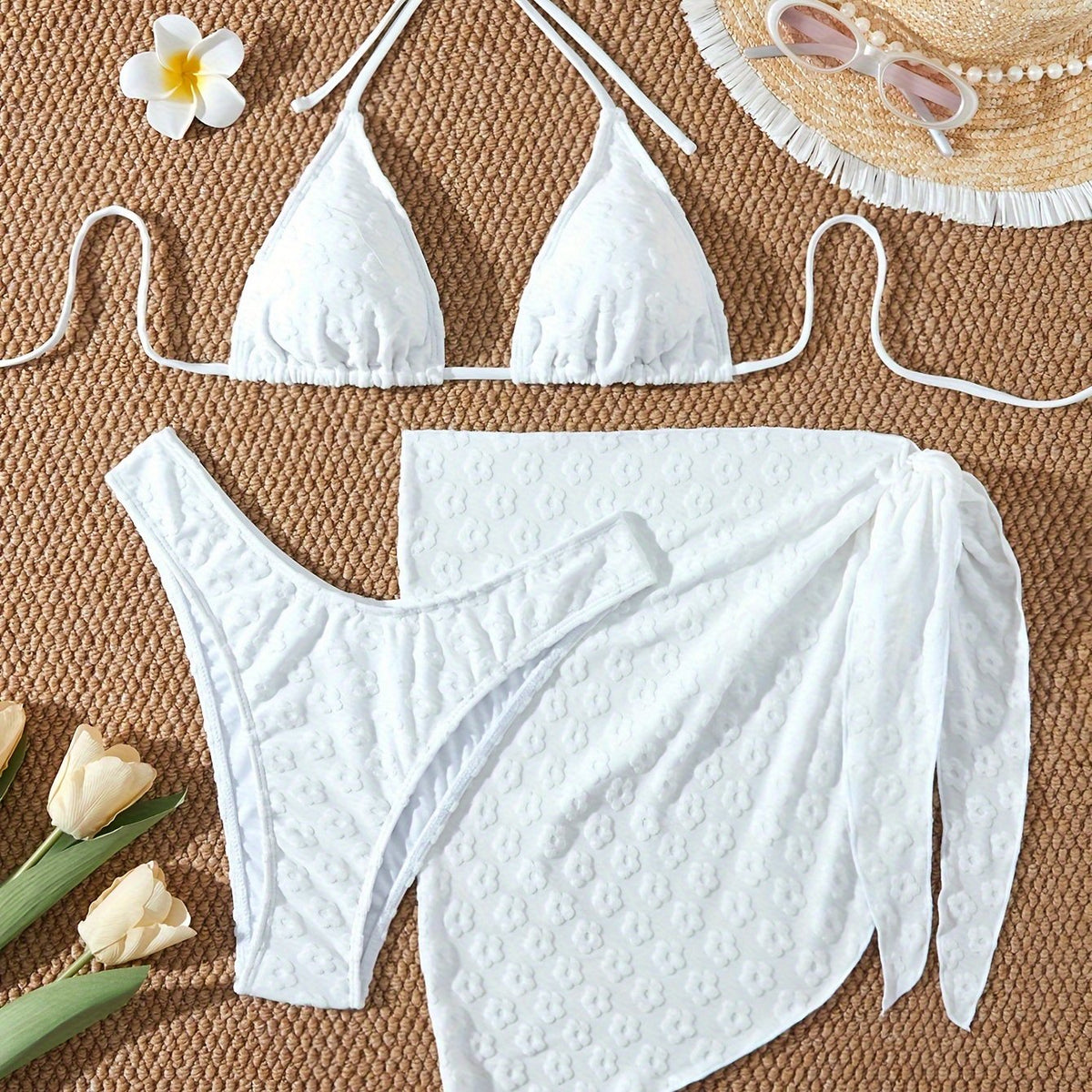 Maillot 2 pièces avec paréo assorti