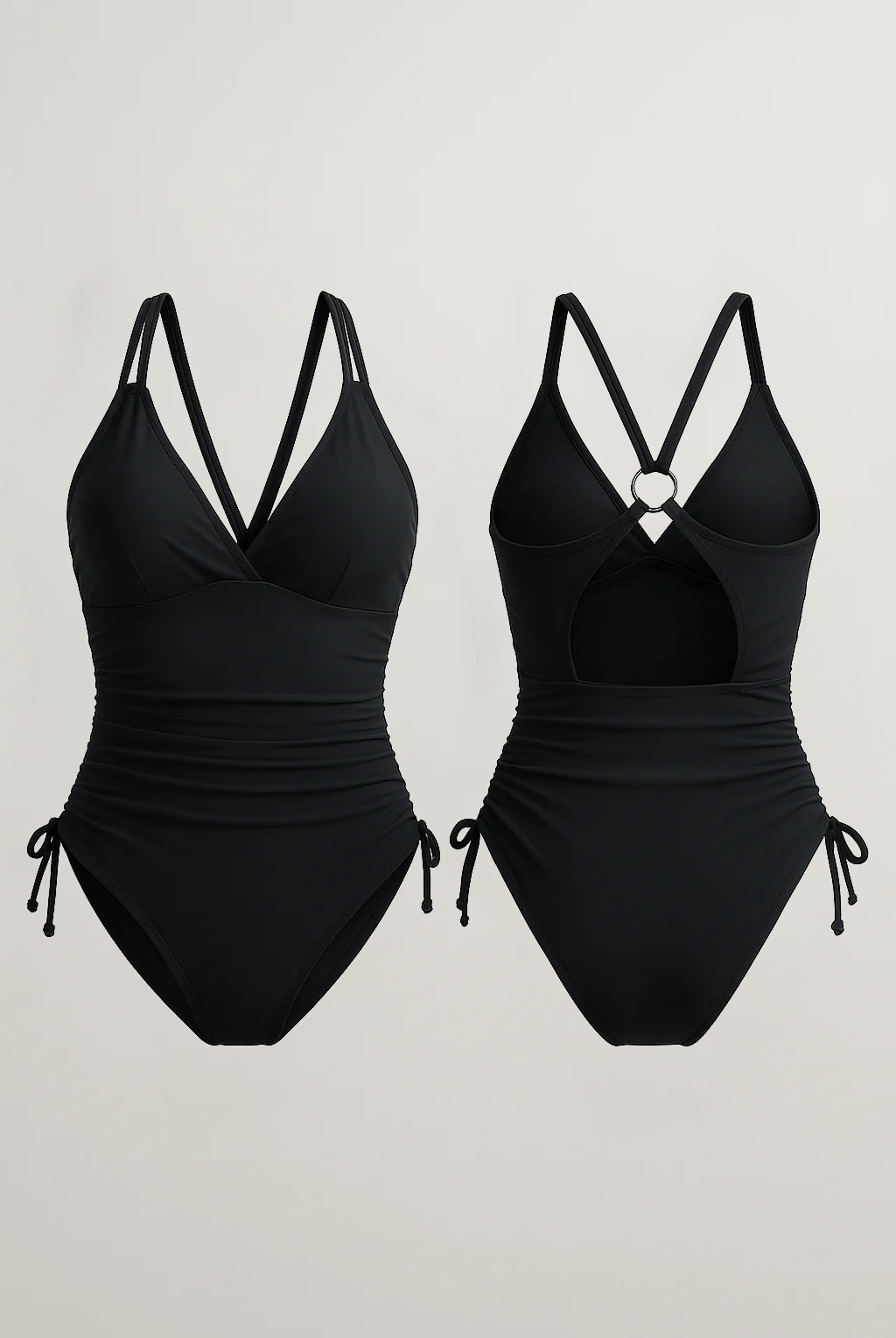 Maillot de bain 1 pièce femme élégant à bretelles croisées