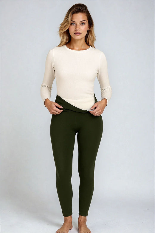 Legging doublé polaire, coloris Kaki