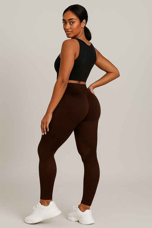 Legging Push-Up Anti-Cellulite Sculptant – Galbe naturel et maintien optimal, coloris Marron