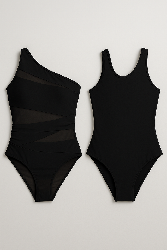 Maillot de bain 1 pièce asymétrique femme voile gainant