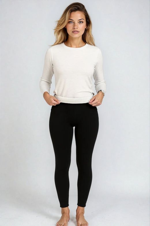 Legging doublé polaire, coloris Noir