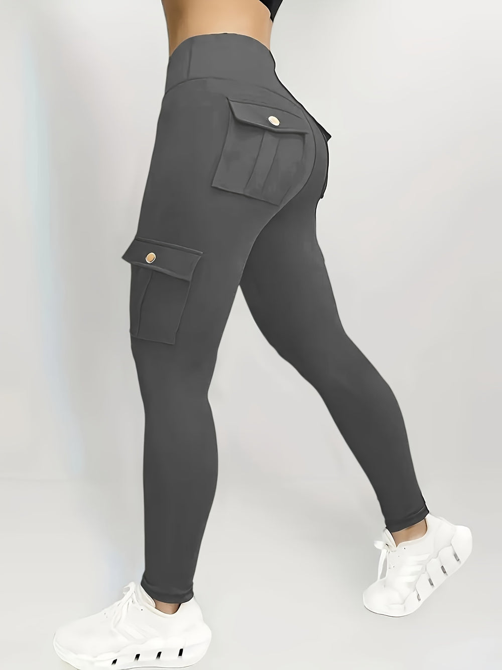 Leggings push up cargo femme taille haute avec poches