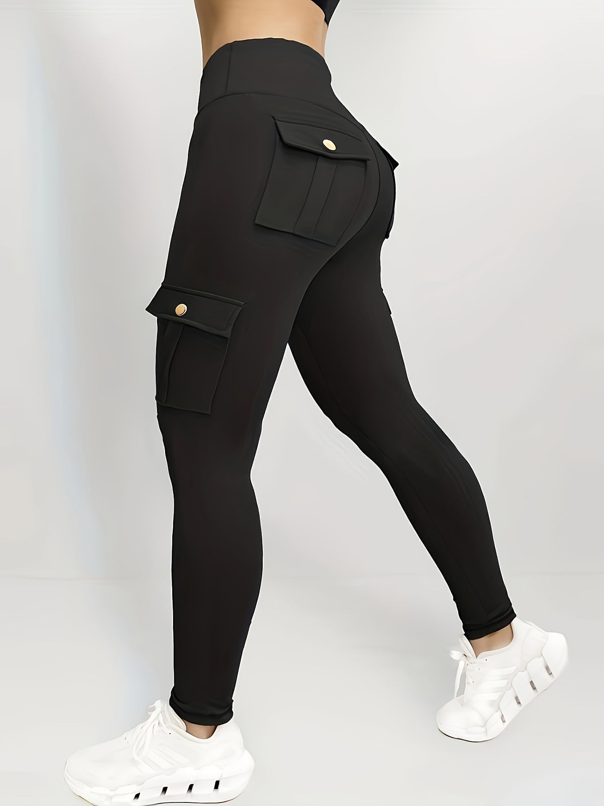Leggings femme poches cargo et tissu galbant