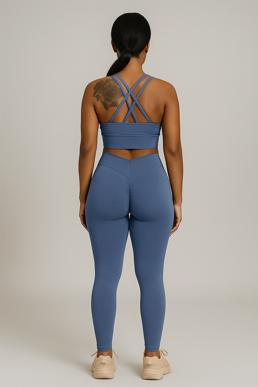 Legging push up taille haute effet galbant, coloris Bleu