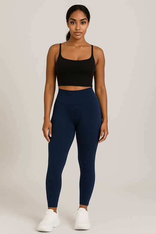 Legging push up sculptant femme taille haute sans couture, coloris Bleu
