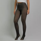 Collant polaire effet transparent, coloris Noir