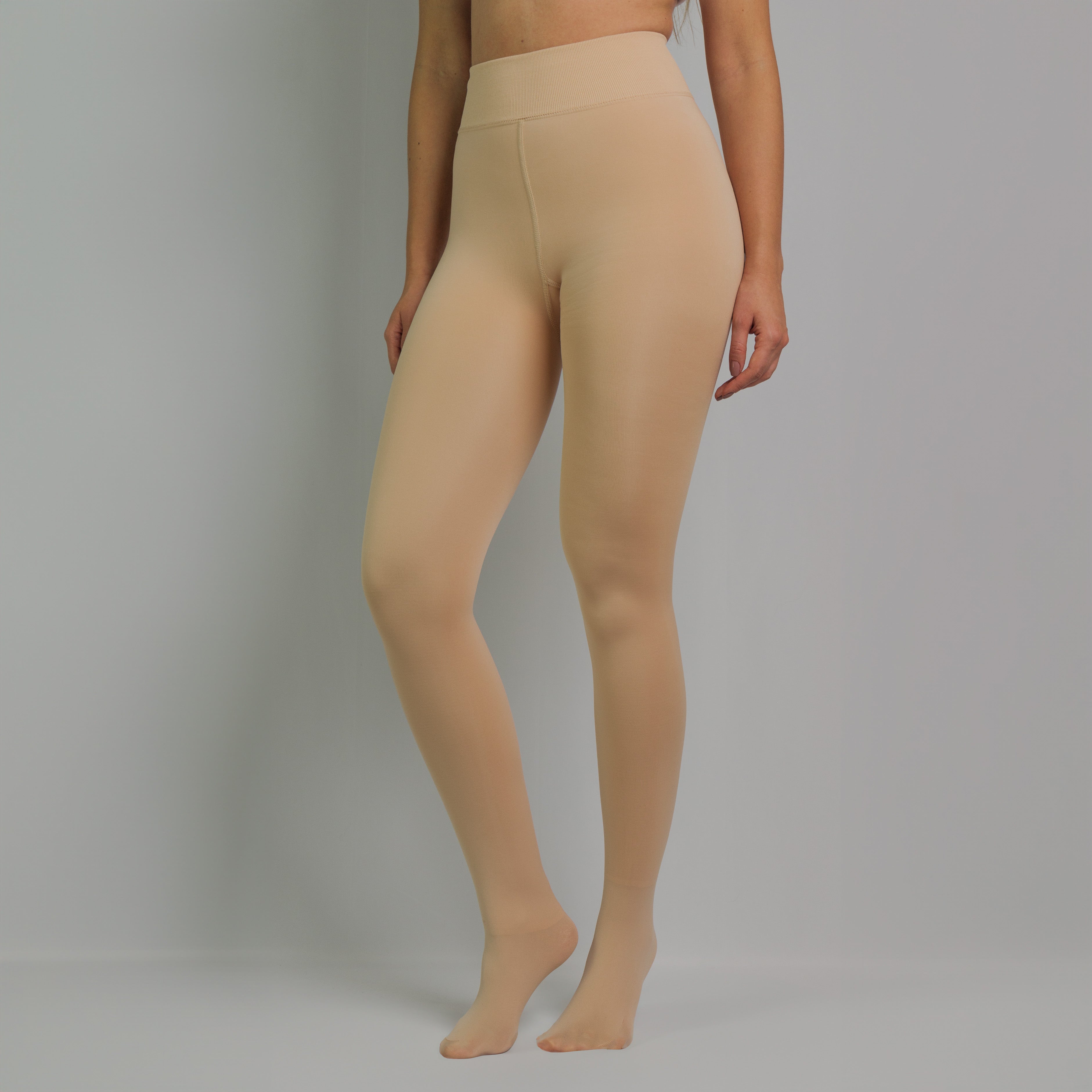 Collant polaire effet transparent, coloris Beige