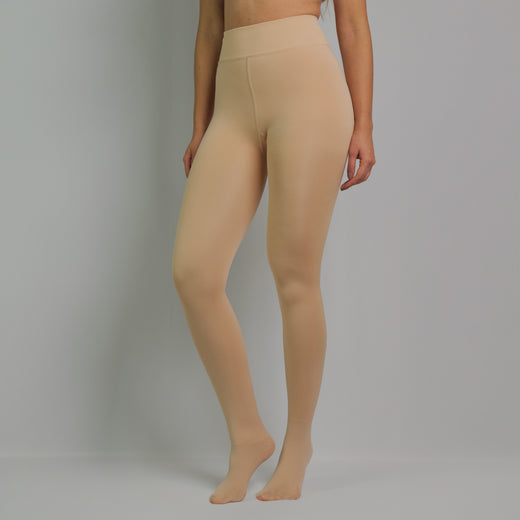COLLANT POLAIRE EFFET TRANSPARENT LEGGS, coloris Beige