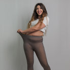 Collant polaire transparent Leggs, coloris Gris, porté