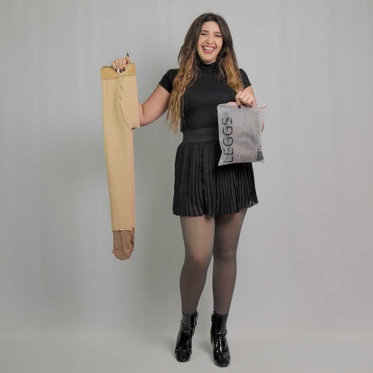 Collant polaire transparent gris