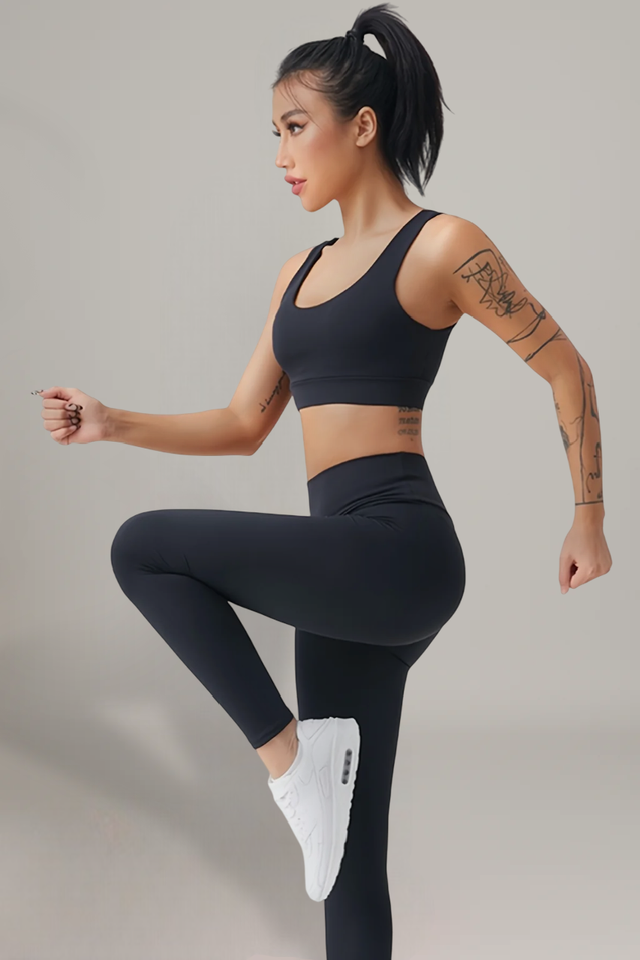 Legging Taille Haute Anti-Cellulite Invisible, coloris Noir