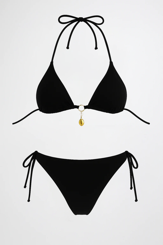 Maillot de bain 2 pièces triangle coquillage femme