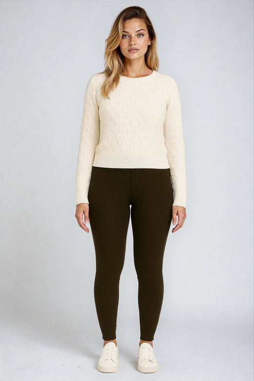 Legging doublé polaire, coloris Café