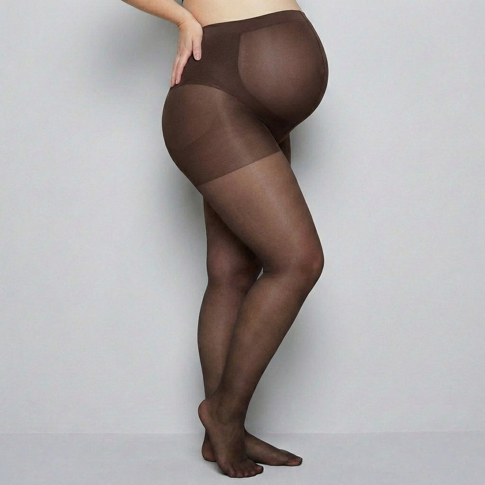 Collant Transparent Maternité, coloris Marron