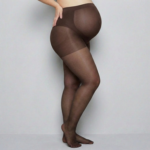 Collant Transparent Maternité (Taille Unique), coloris Marron