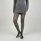 Collant Voile Fantaisie Effet Dentelle, coloris Gris