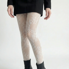 Collant Voile Fantaisie Effet Dentelle, coloris Blanc