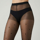 Collant Fantaisie Noir à Petits Cœurs